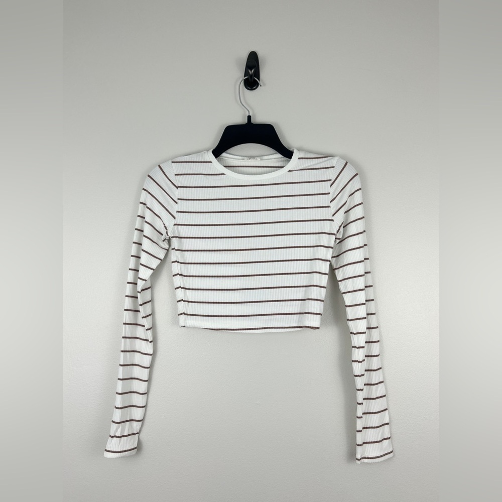 Garage Striped Long Sleeve Crop Top
